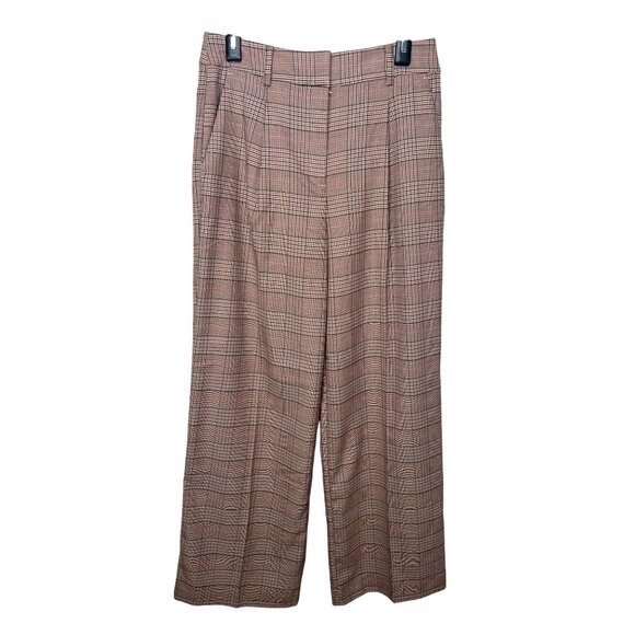 Loft Peyton Trouser in Plaid Womens High-Waist Wide Leg Pants Size 4 - Picture 3 of 16